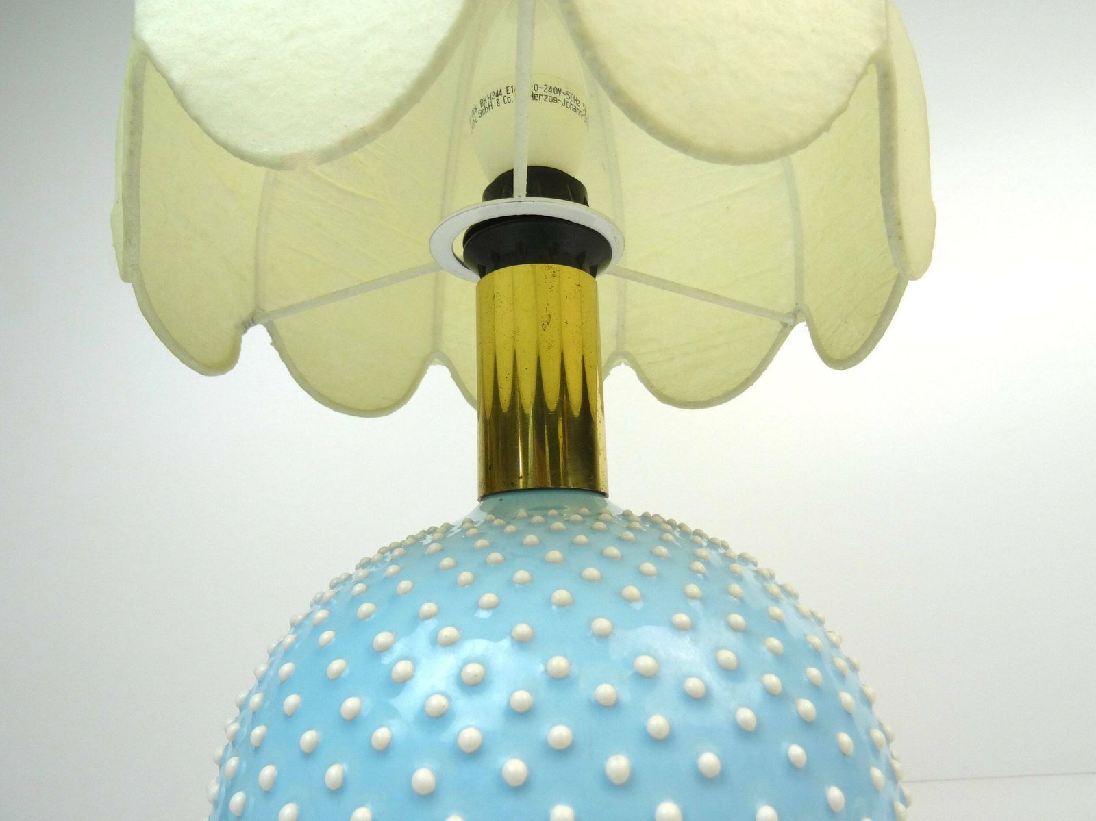 Rare Mid Century Polka Dot Ceramic Cocoon Shade Desk Lamp By Studio Paf Italy 1970 photo Lighting