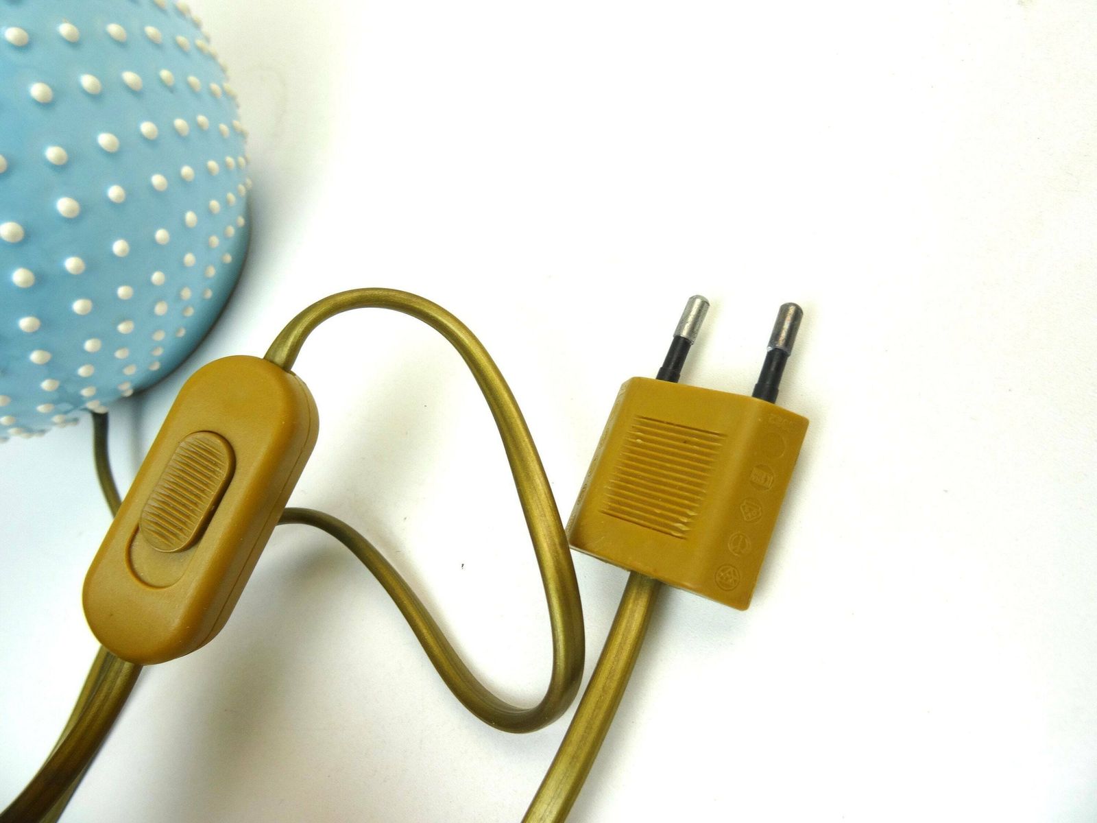 photo for sale Rare Mid Century Polka Dot Ceramic Cocoon Shade Desk Lamp By Studio Paf Italy 1970