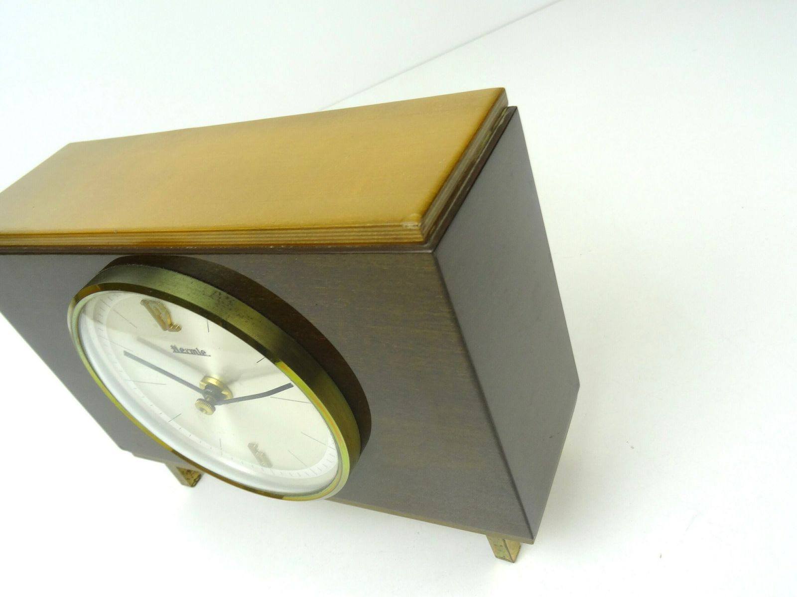 Beautiful Rare Mid Century 60s Teak Desk Clock By Hermle photo Home Decor