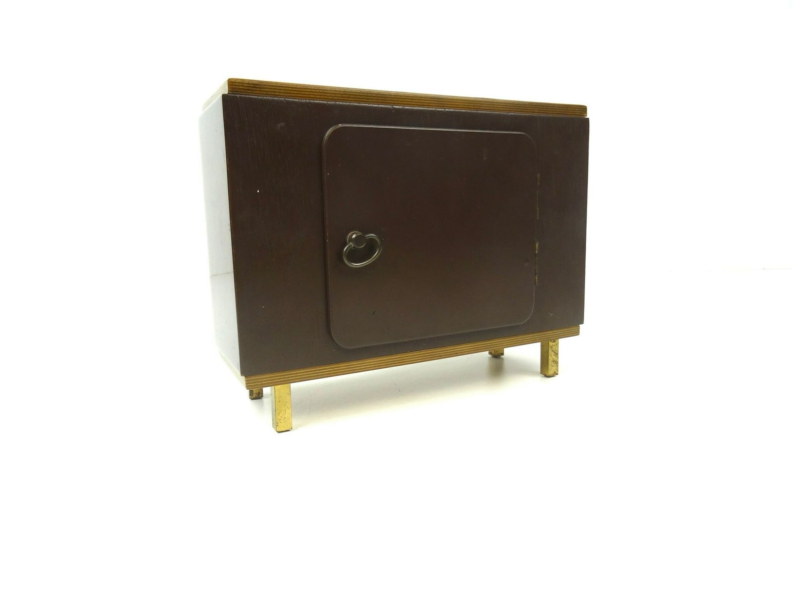 Beautiful Rare Mid Century 60s Teak Desk Clock By Hermle photo buy