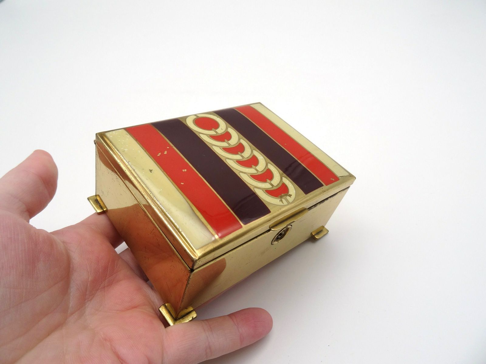 Rare Bauhaus Suprematism Enamel Jewelry Box Art Deco Germany 1930 photo buy