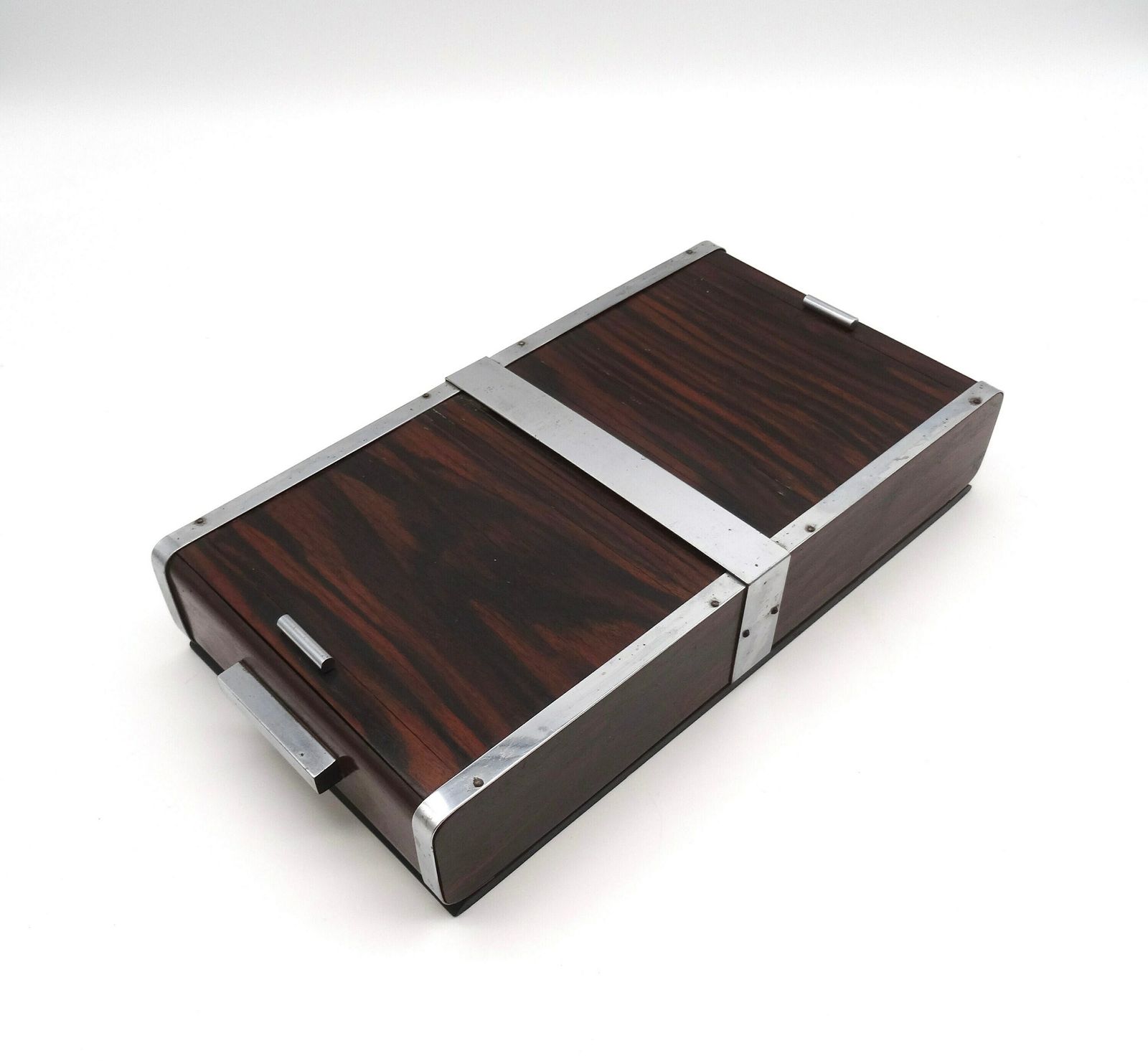 Rare Art Deco Double Roll Top Jewelry Box 1930 photo for sale