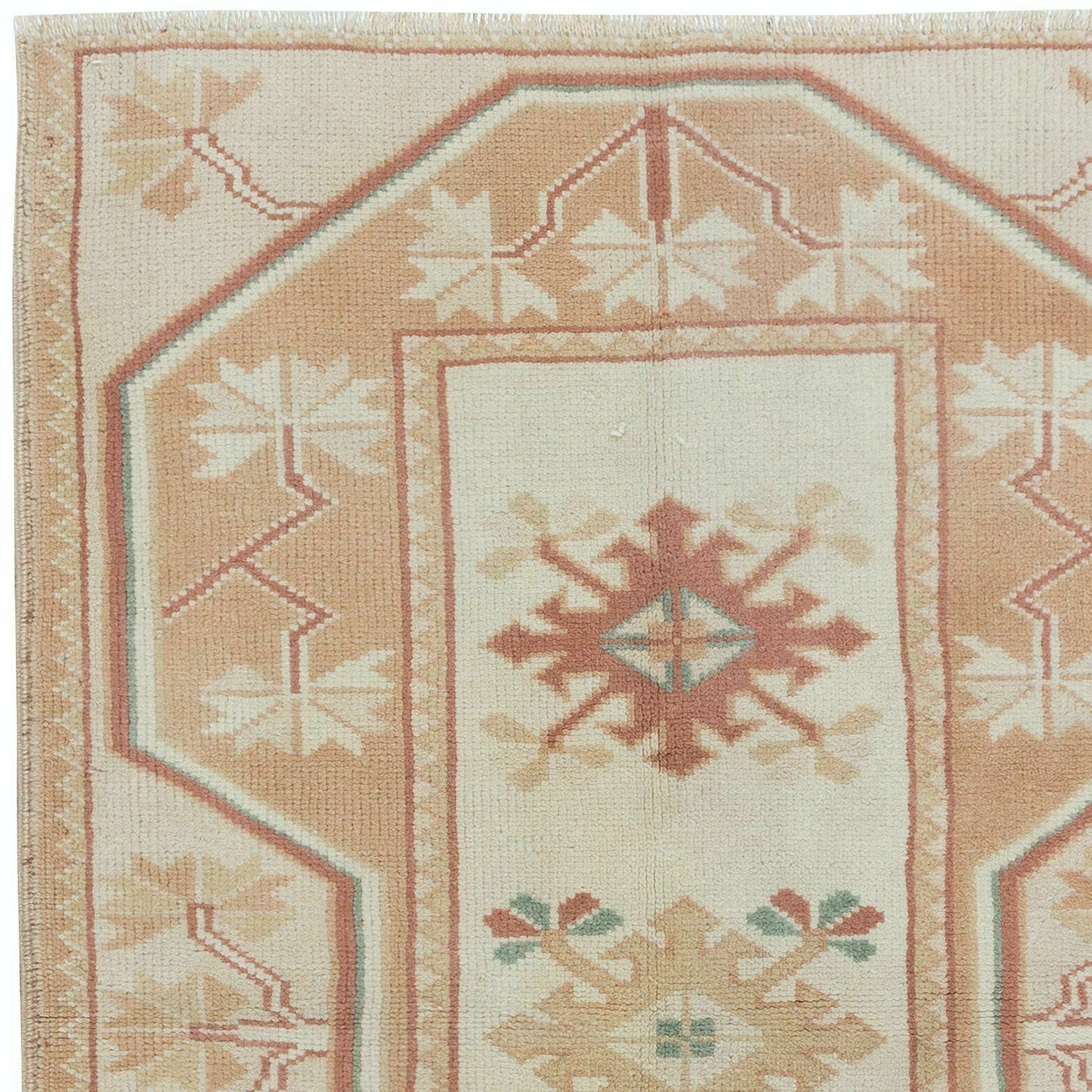 2.7x4 Ft Vintage Geometric Small Rug, Handmade Accent Rug, Turkish Door Mat photo Textiles
