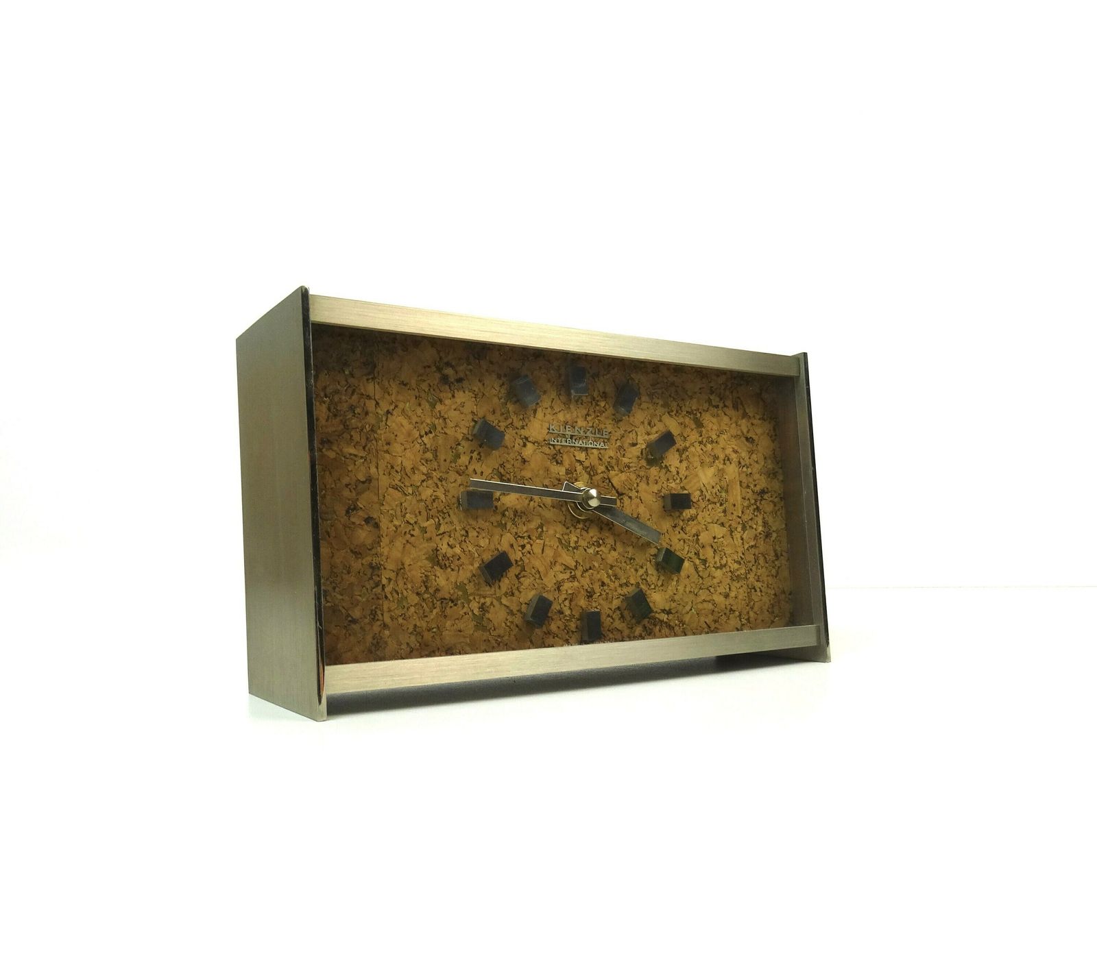Rare Mid Century Cork Dial Desk Clock By Kienzle International