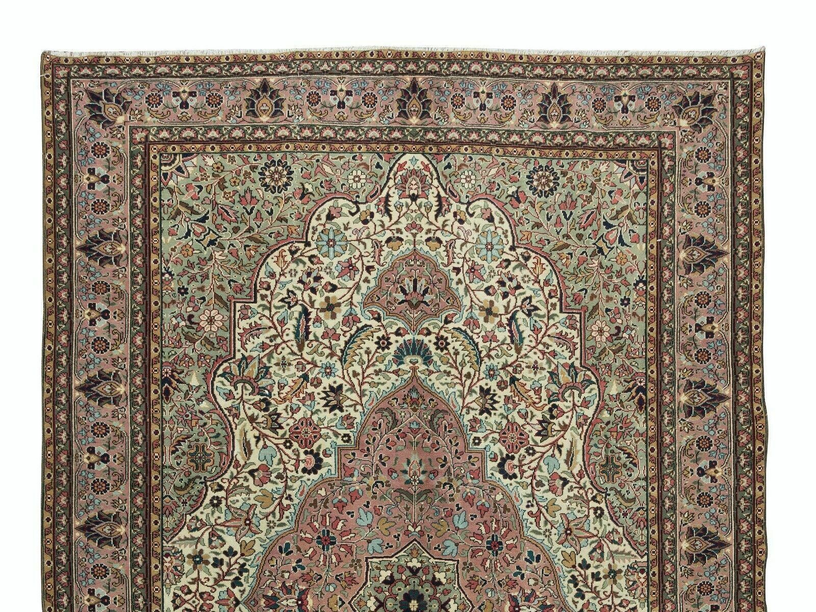6.4x10.2 Ft One Of A Pair Handmade Turkish Wool Area Rug, Woolen Floor Covering photo Textiles