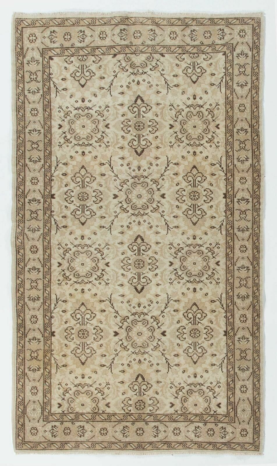 4x7 Ft Vintage Handmade Anatolian Rug, Ideal For Home And Office