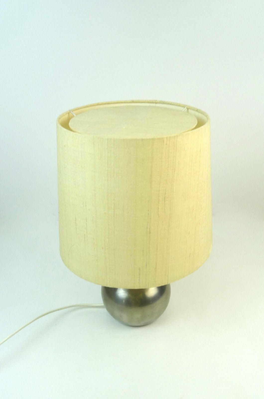 Vintage Pewter And Silk Desk Table Lamp Germany 1960 Minimalist Design photo furniture