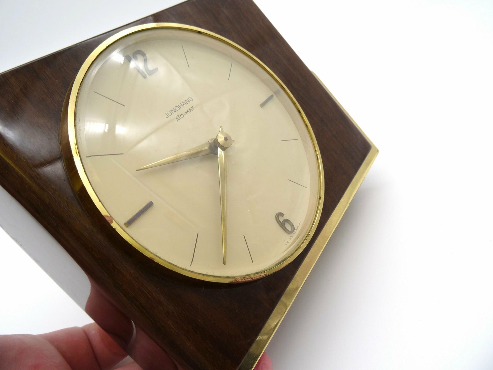 Rare Minimalist Mid Century Teak Desk Clock By Junghans Ato Mat photo Home Decor