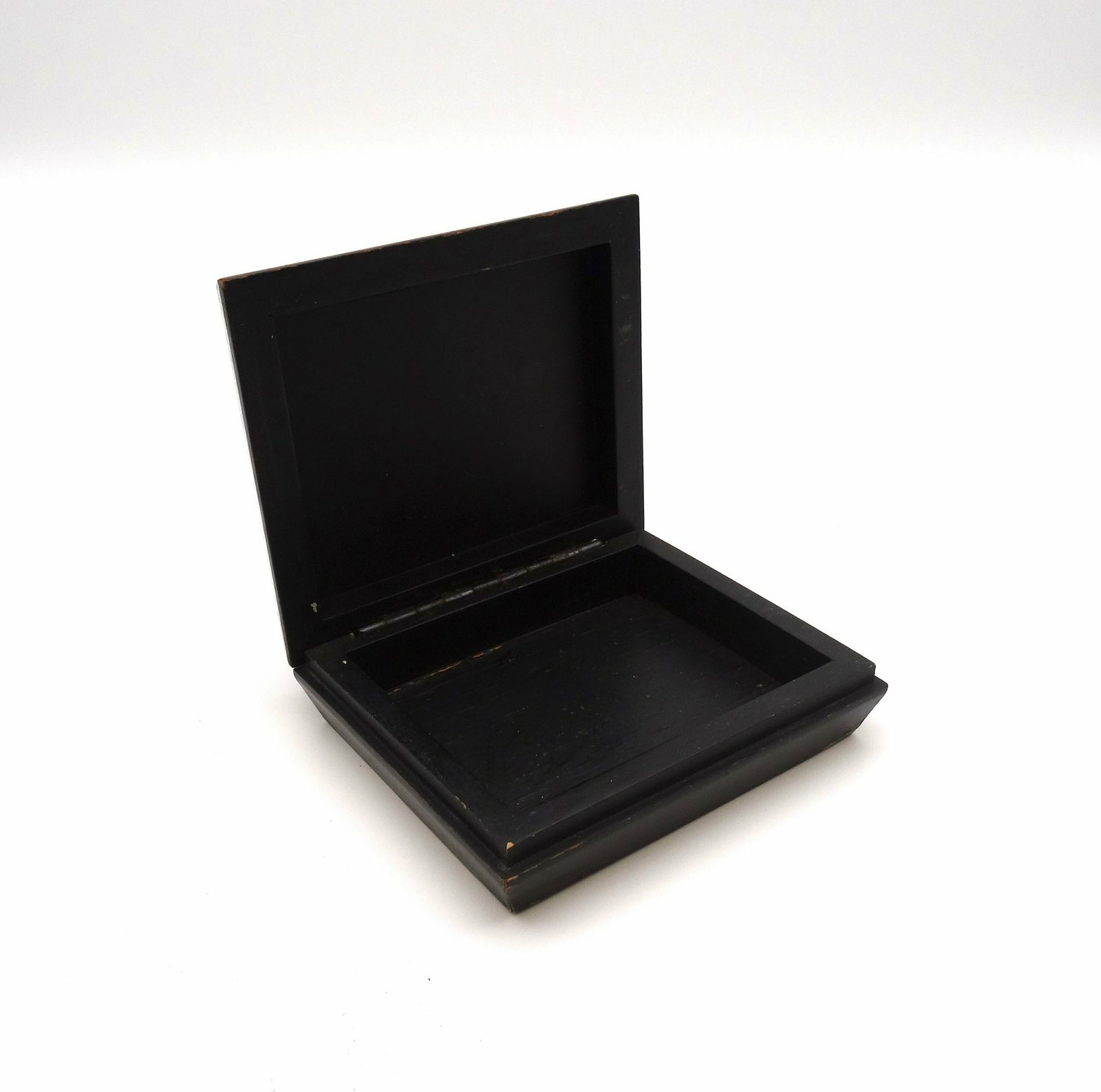 Beautiful Mid Century Wood & 925 Silver Surrealism Plaque Jewelry Box By Artist Brunel photo vinterior