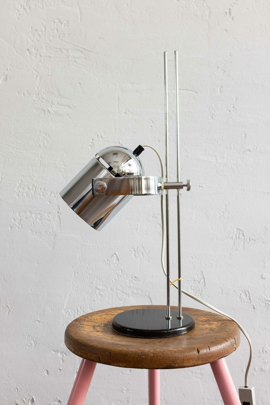 photo for sale Space Age Czech Silver Table Lamp By Stanislav Indra For Lidokov, 1970s