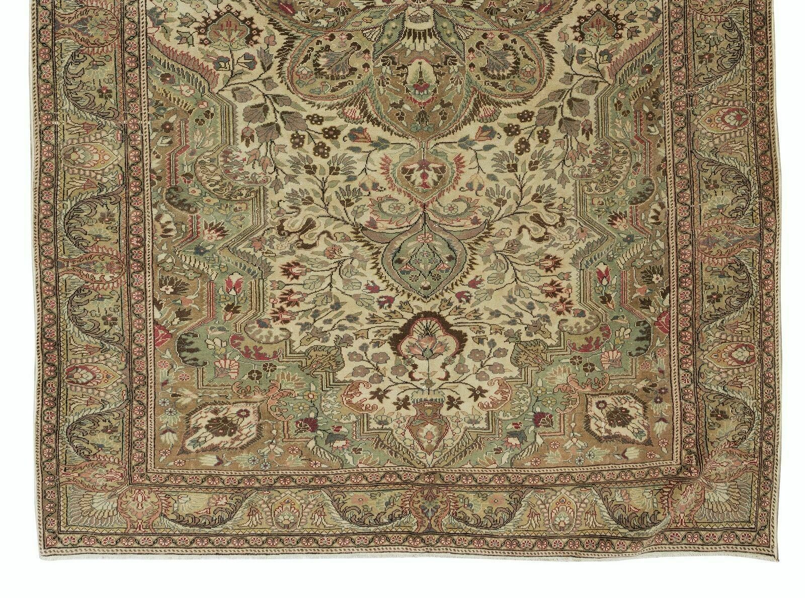 6.6x9.8 Ft Hand Knotted Vintage Anatolian Rug, Medallion Design, Wool Pile photo 1077.0