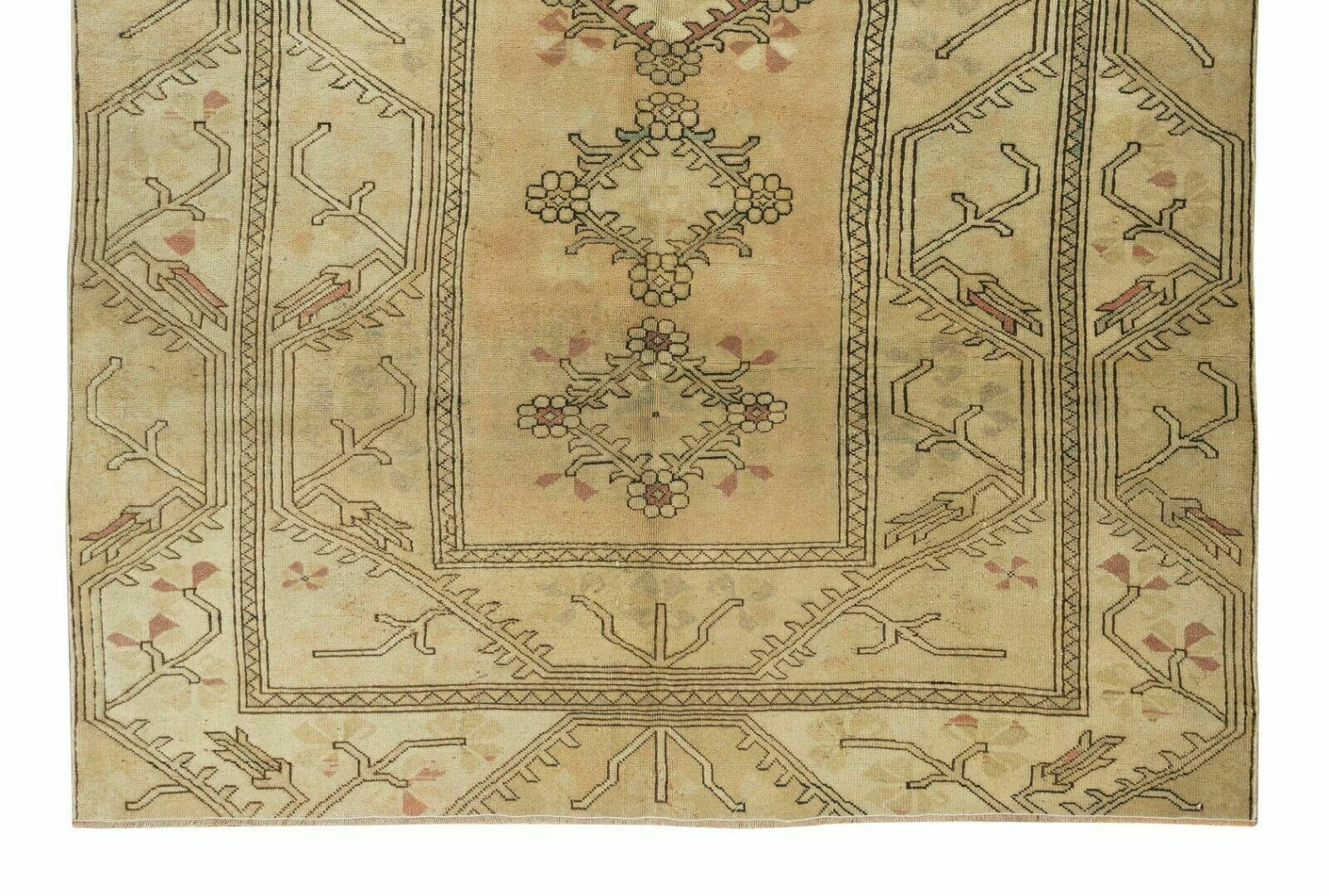 6x8.7 Ft Hand Knotted Vintage Turkish Milas Rug, 100% Wool photo 575.0