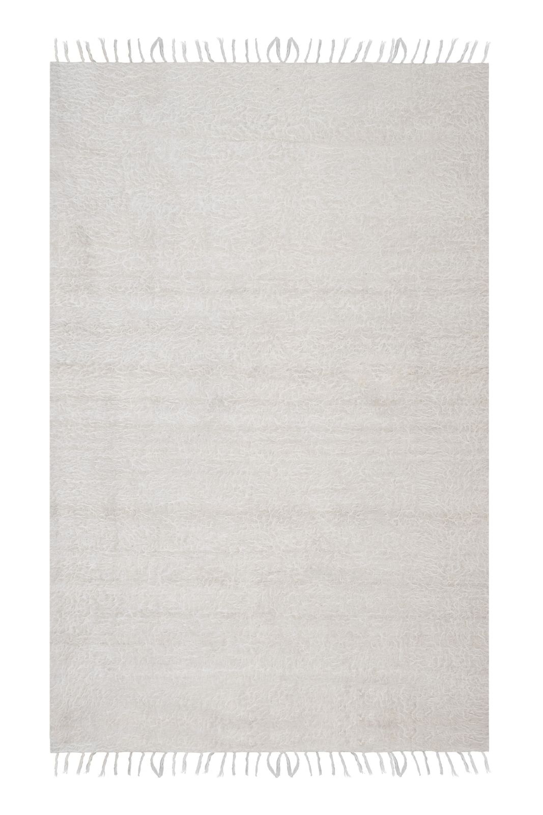 1970s Vintage White Siirt Kilim Blanket Rug 4'2" X 6'2"