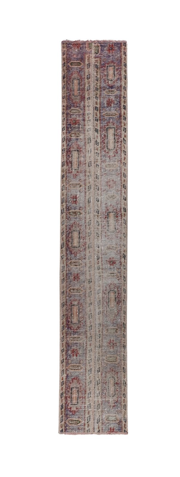 Hand Knotted Kurdish Tribal Low Pile Runner