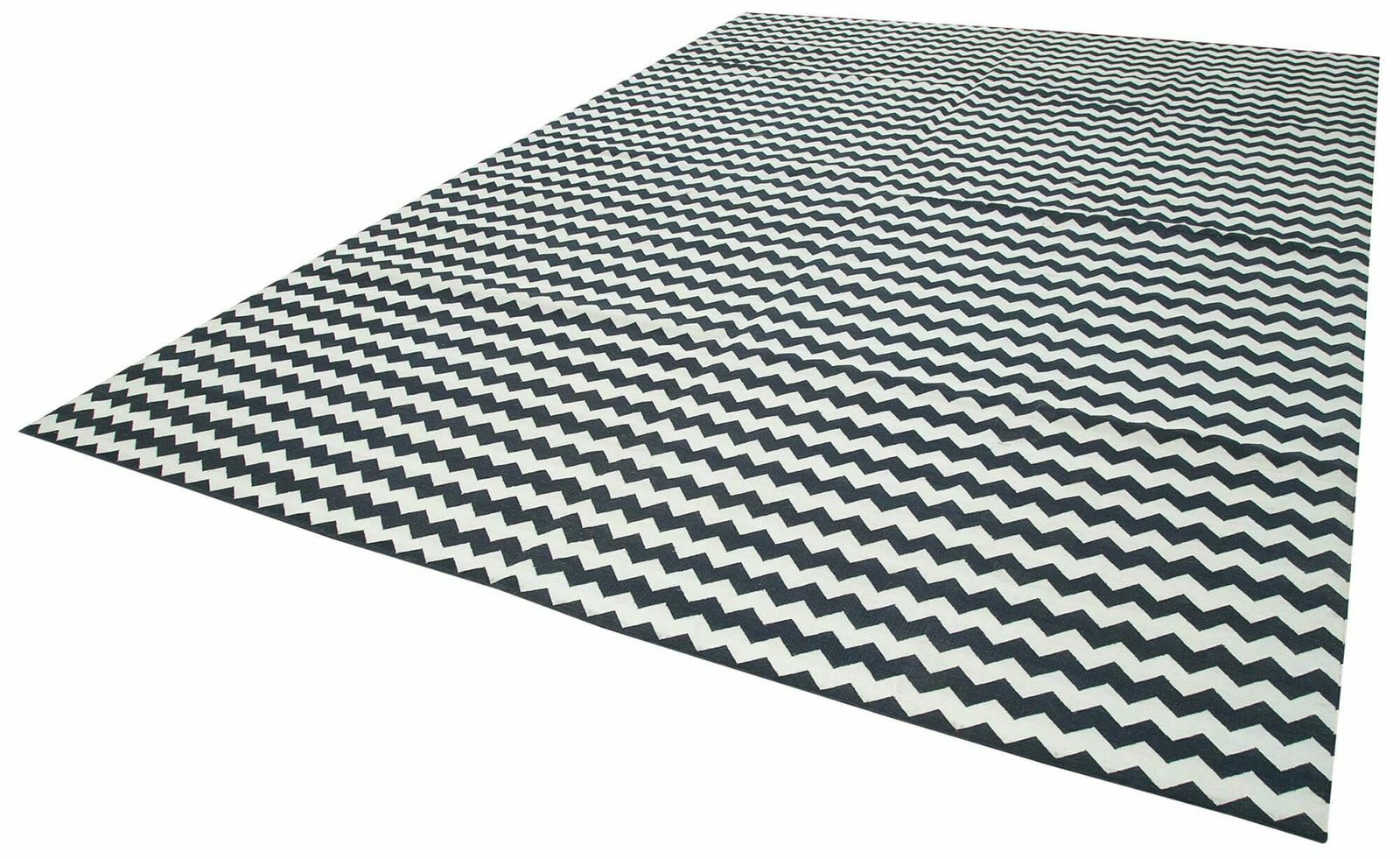 10x14 Black Dhurrie Rug, Late 20th Century photo for sale