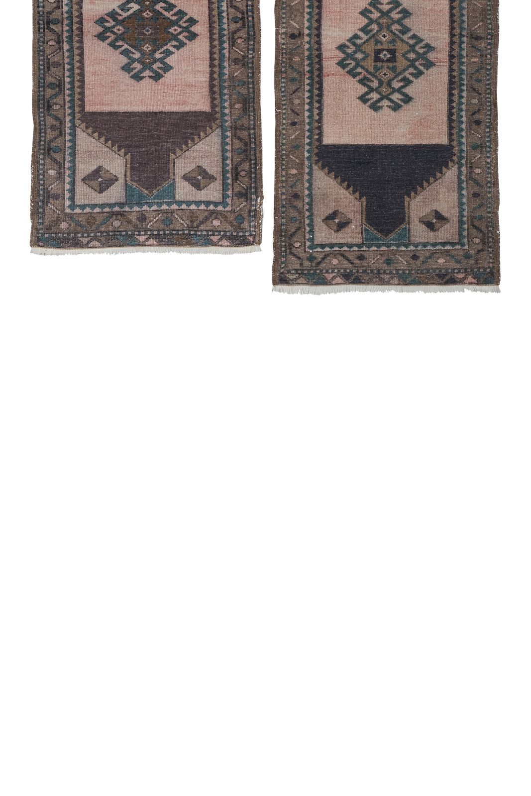 Low Pile Turkish Hand Knotted Runner Set Of Two photo vinterior
