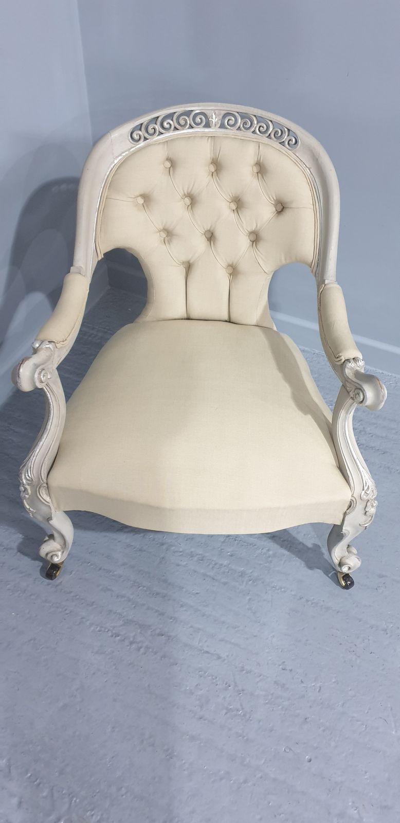 Lovely English Painted And Silver Gilt Chair photo Furniture