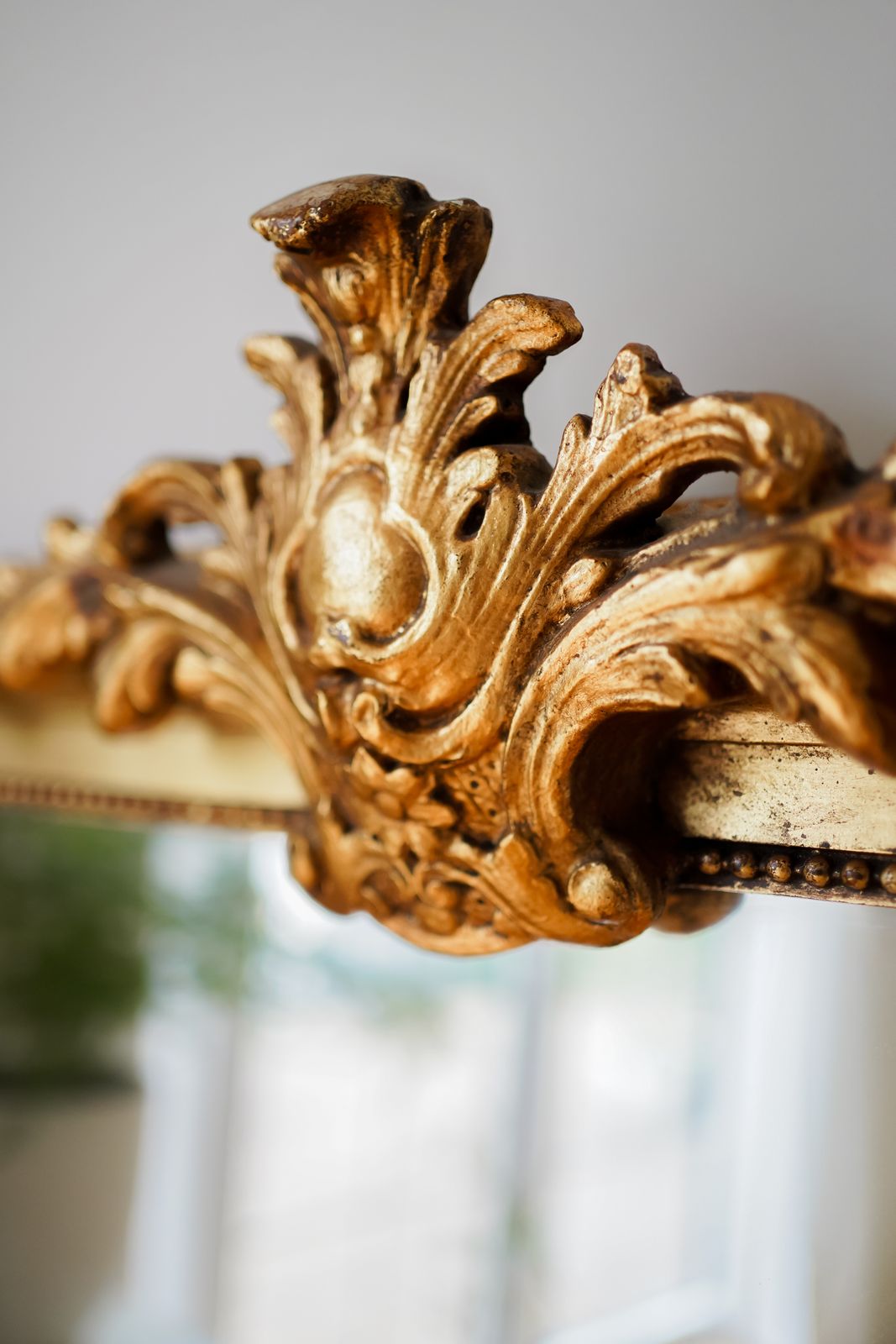 French Antique Large Mirror Gilt Camel Crested Louis XV photo 1999.0