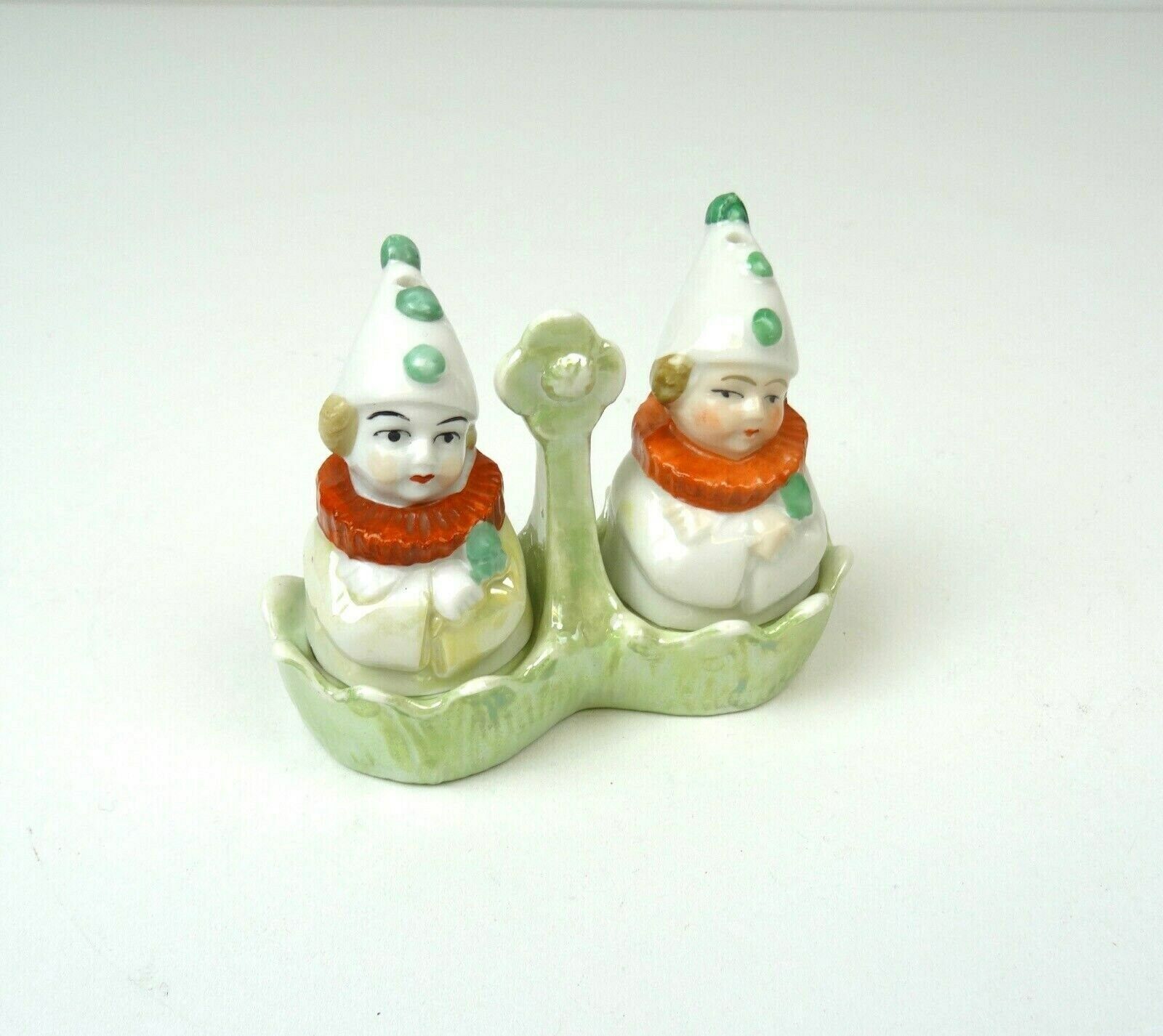 Rare Art Deco Clown Circus Salt & Pepper Shakers Germany 1930 photo for sale