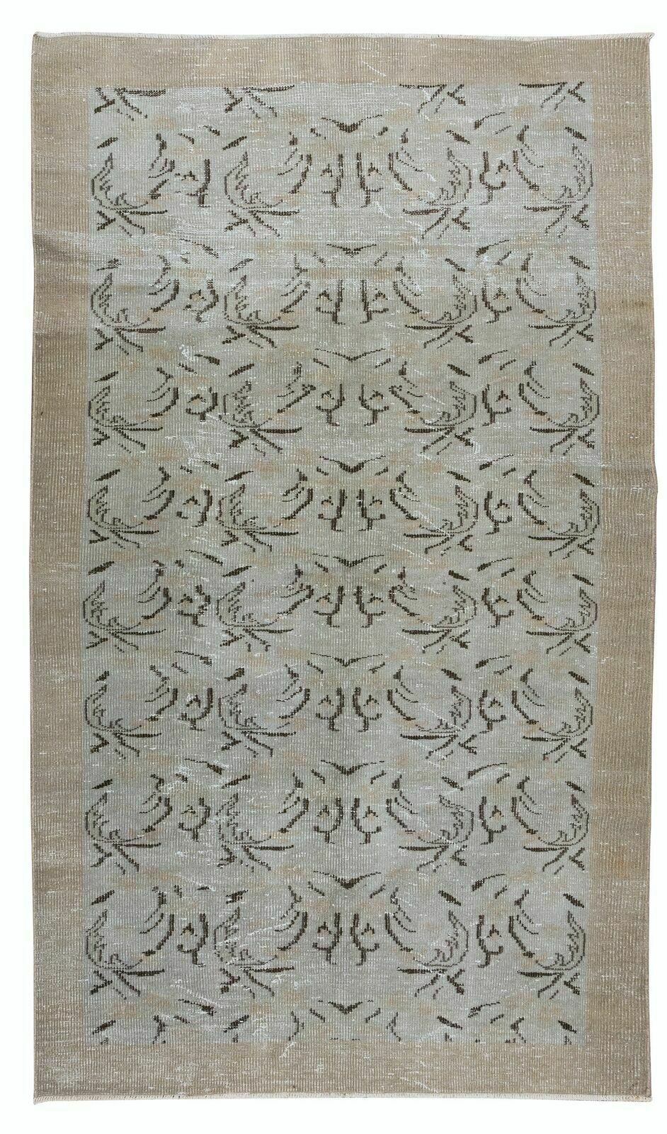 5.2x8.9 Ft Vintage Handmade Turkish Wool Area Rug For Living Room Decor