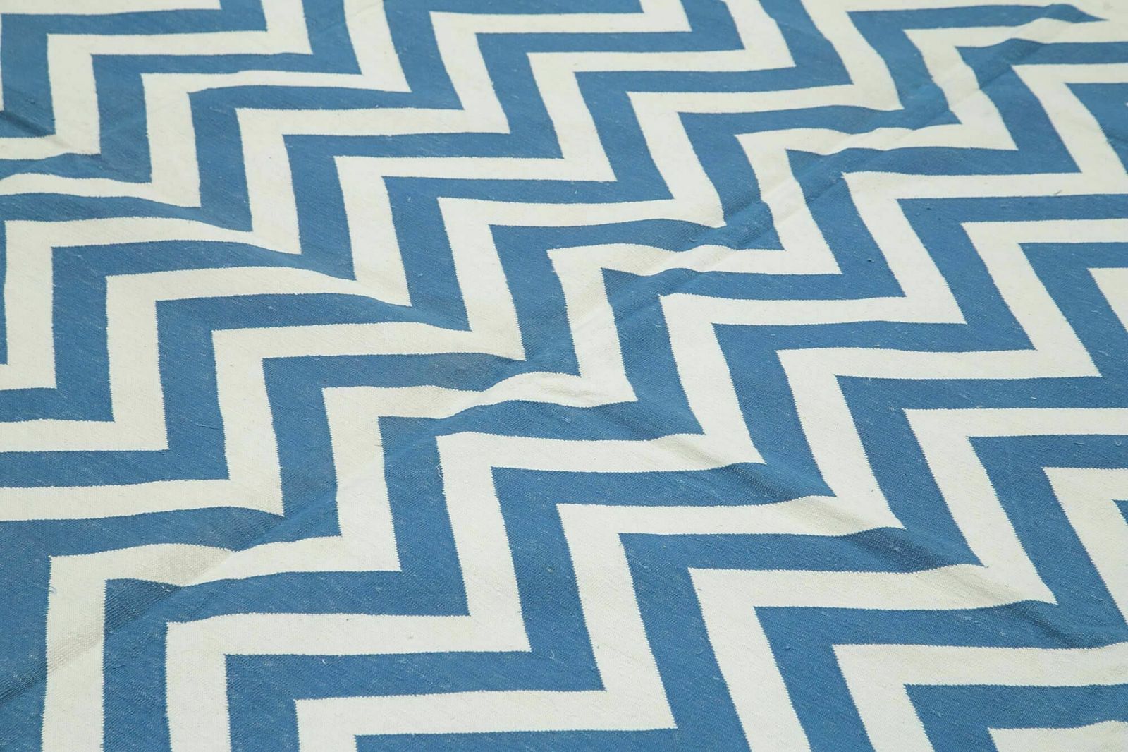 8x10 Blue Dhurrie Rug, Late 20th Century photo 1415.0