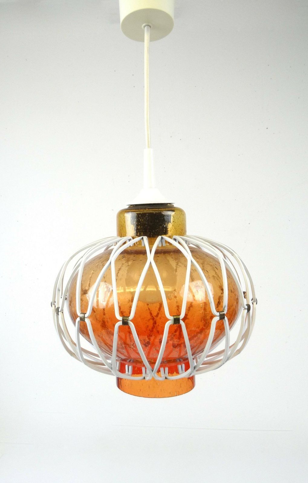 Beautiful Vintage Mid Century Glass Hanging Lamp Mategot Age photo furniture