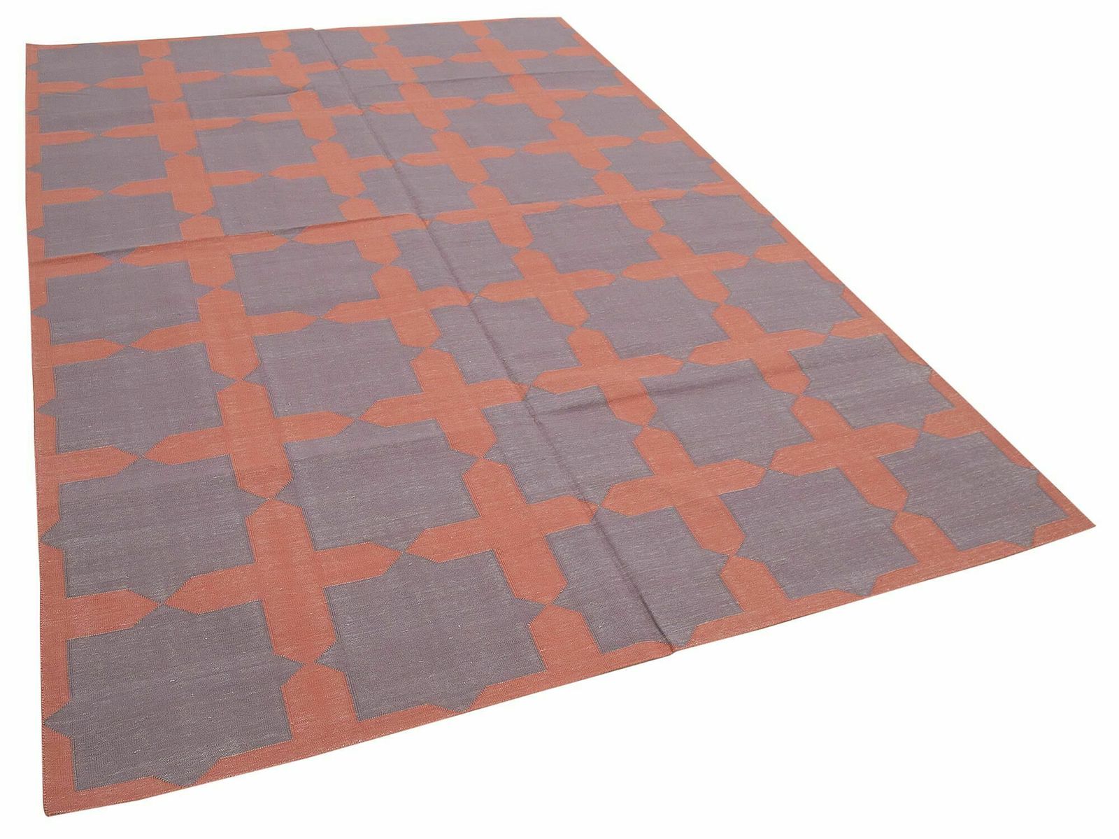 6x9 Purple Dhurrie Rug, Oriental