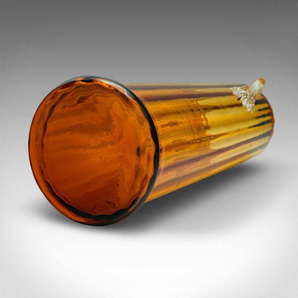 Tall Vintage Ribbed Vase, French, Art Glass, Flower Sleeve, Art Deco, Circa 1930 photo buy