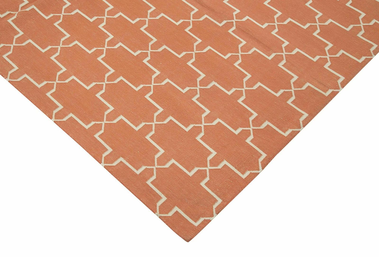 6x9 Orange Dhurrie Rug   32362 photo Textiles