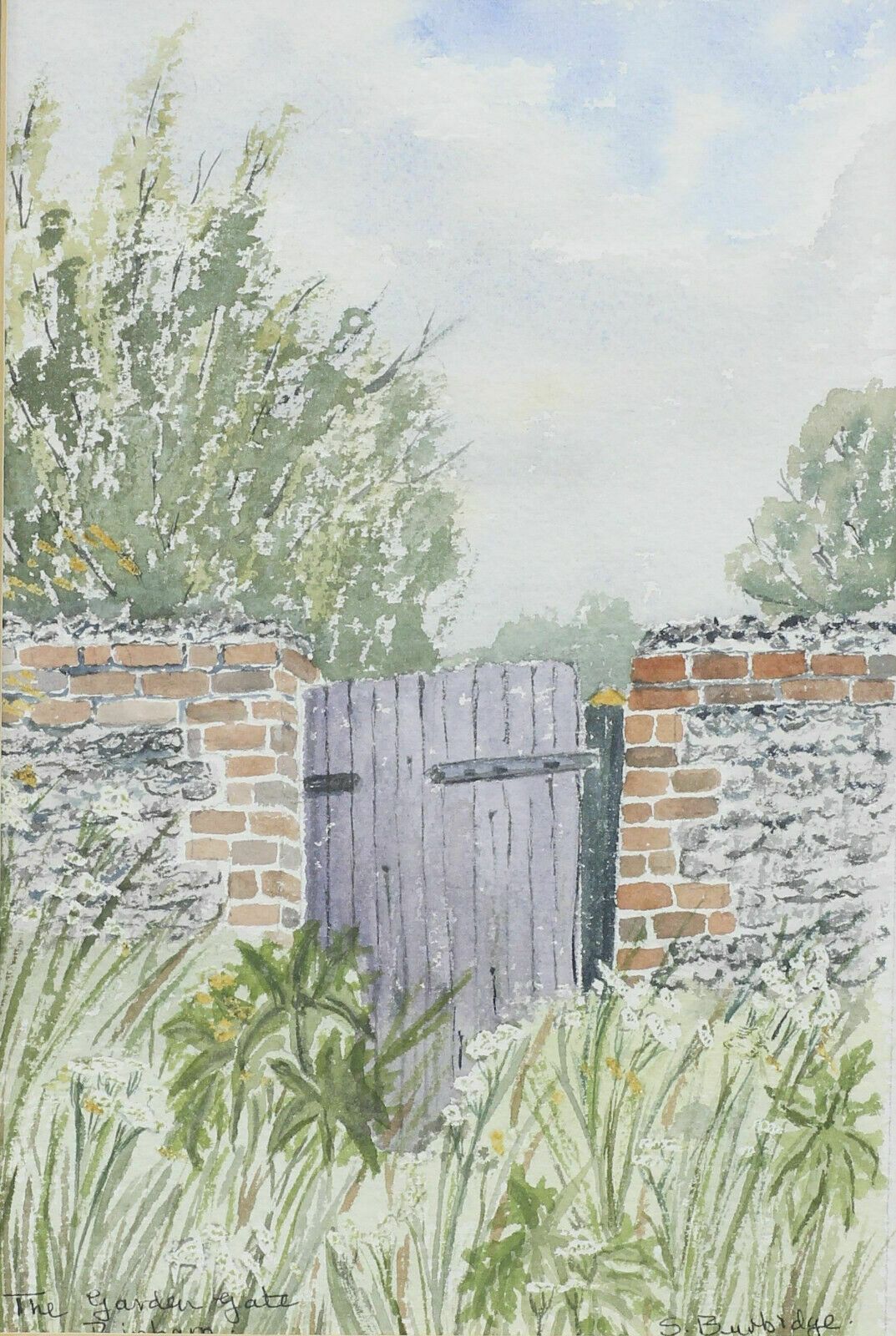 Watercolour By S. Burbidge. The Garden Gate, Binham photo furniture