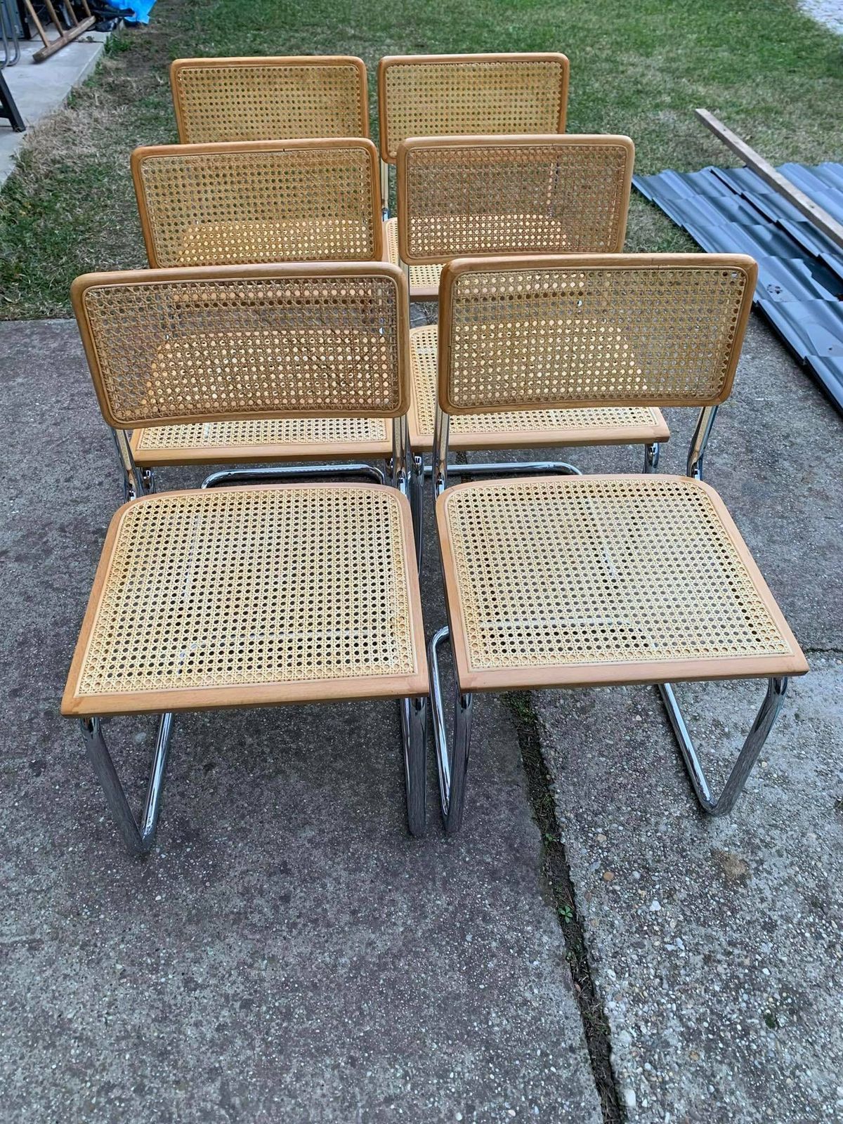 6 Mid Century Modern Italian Marcel Breuer B32 Cesca Chairs photo for sale