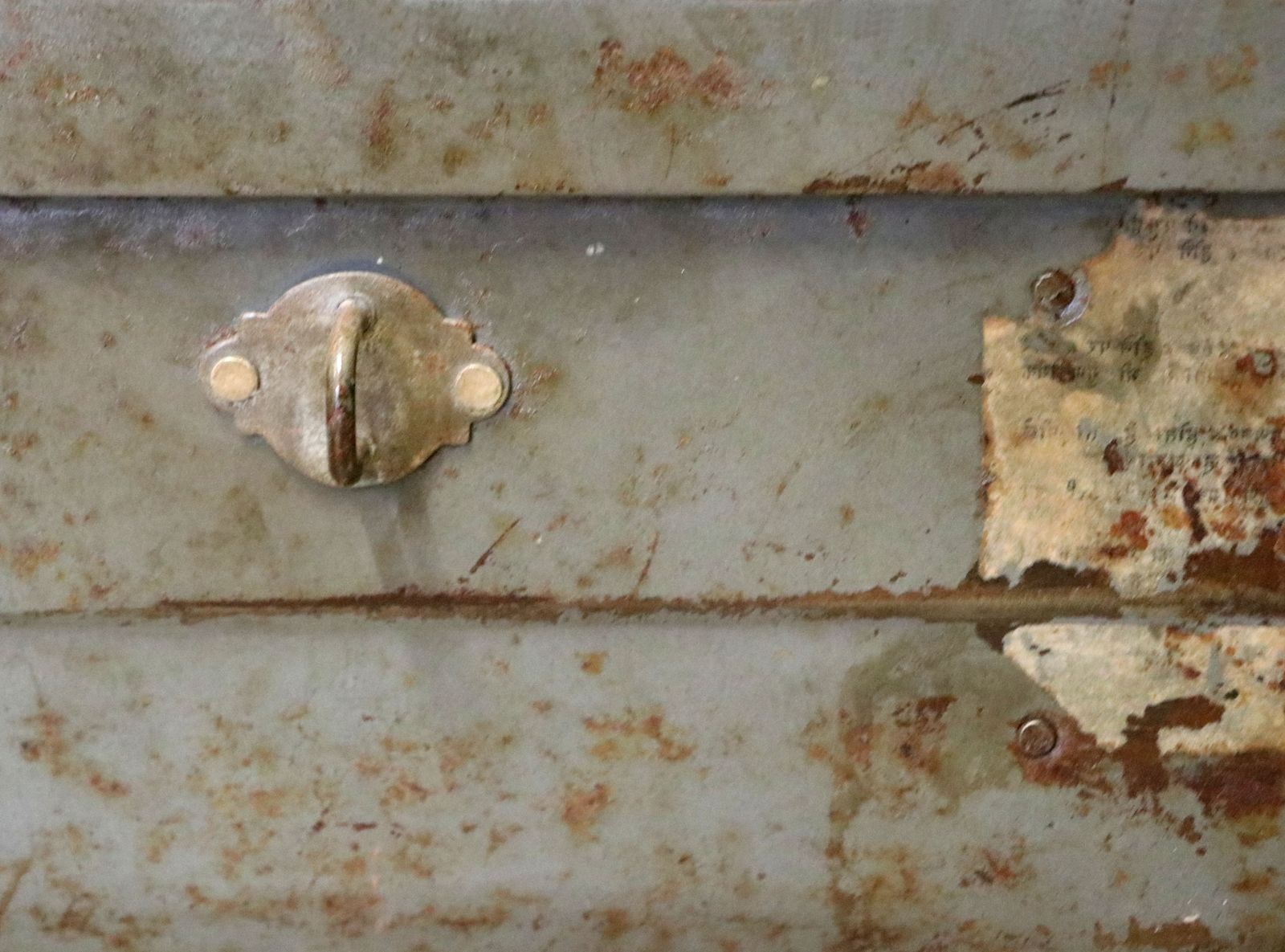 photo for sale A Lovely Vintage Metal Trunk Which Has Been Later Hand Sign Written With The Harley Davidson Emblem.