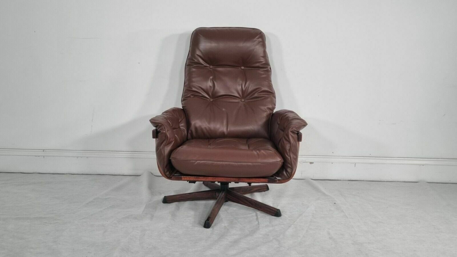 Vintage Gote Mobler Nassjo Armchair In Brown Leather