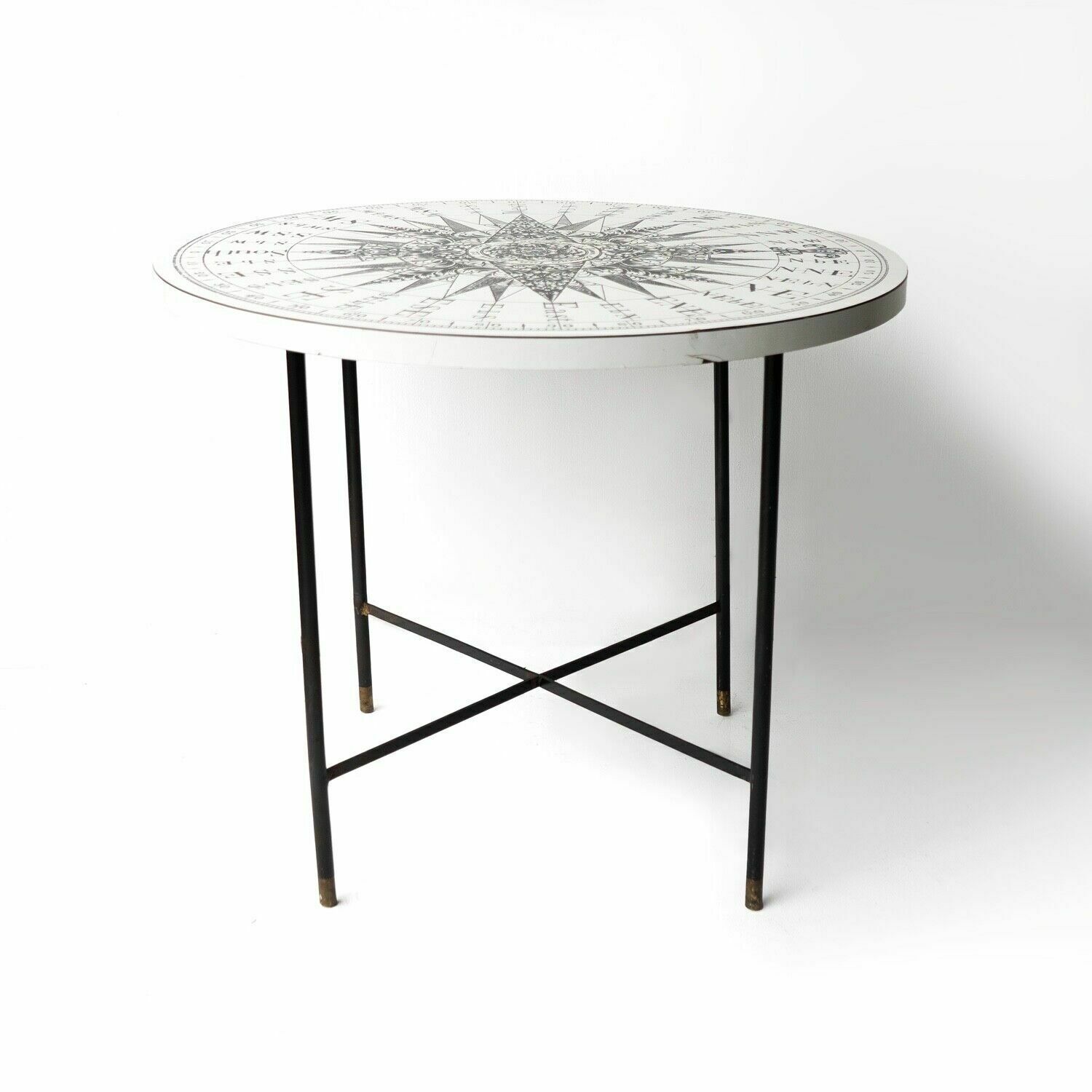 Vintage Formica Compass Coffee/Side Table, Manner Of Fornasetti, Mid Century photo Furniture