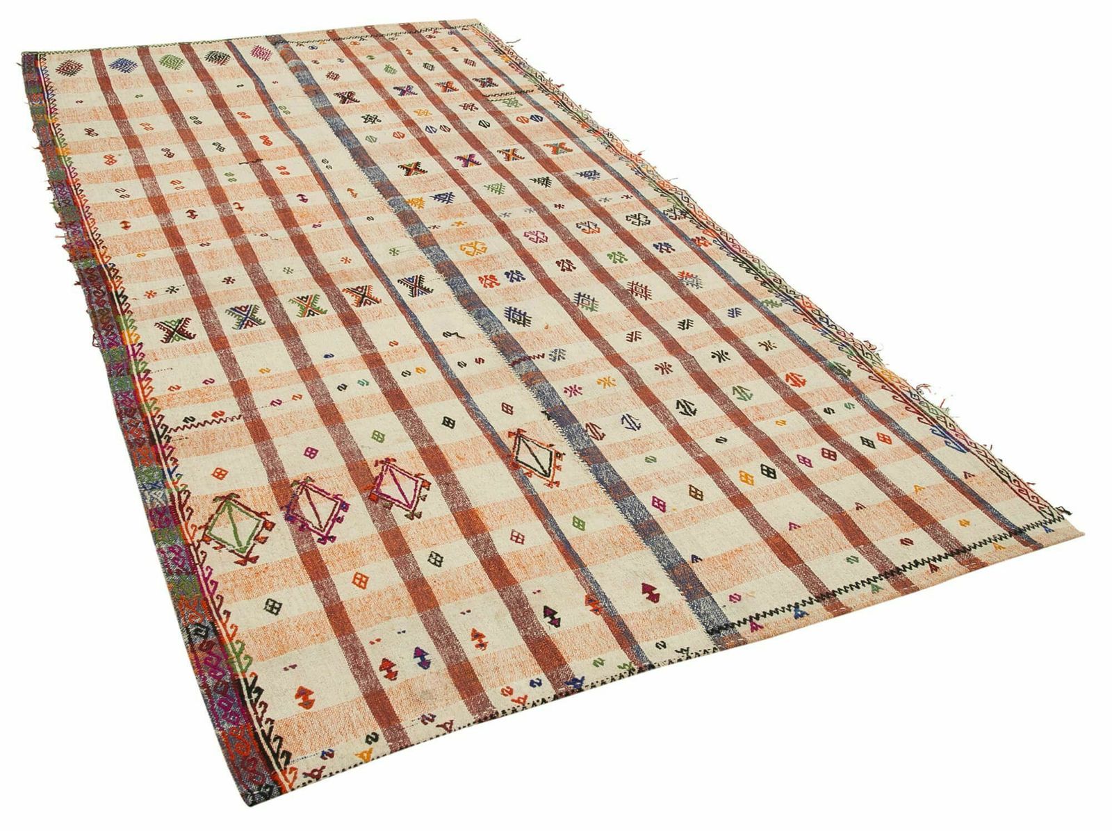 5x9 Orange Oriental Kilim Rug   23486 photo furniture