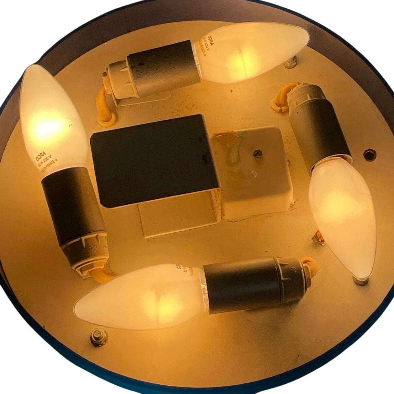 Egon Hillebrand   German Made Space Age Design Mirror With Backlighting   Large Model In Great Condition   Pressed Glass photo vinterior