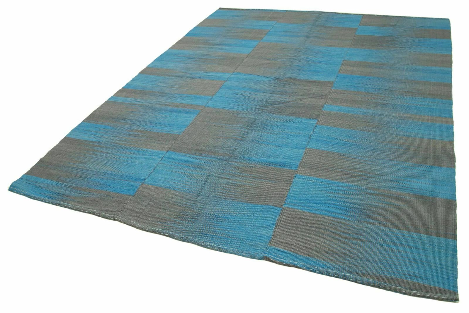 7x9 Blue Contemporary Kilim Rug   37549 photo for sale