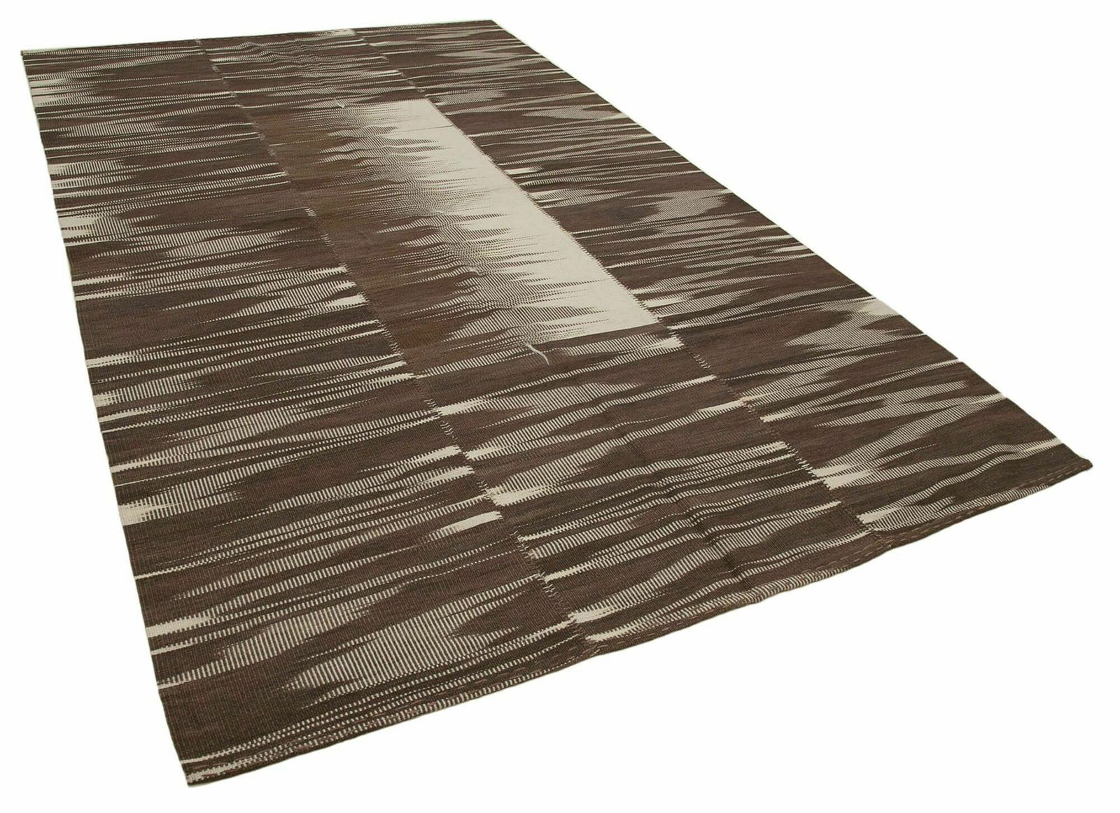 7x11 Brown Contemporary Kilim Rug photo furniture