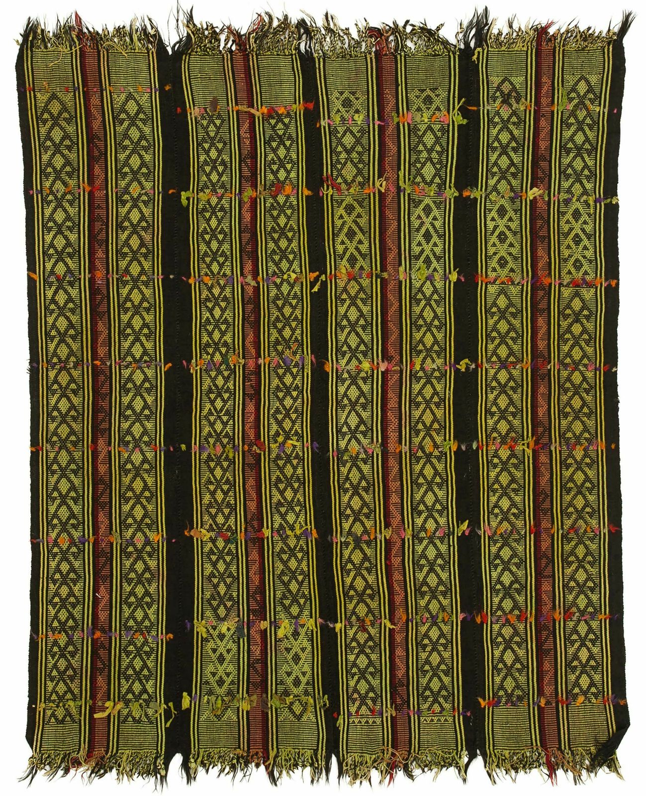 6x7 Green Oriental Kilim Rug