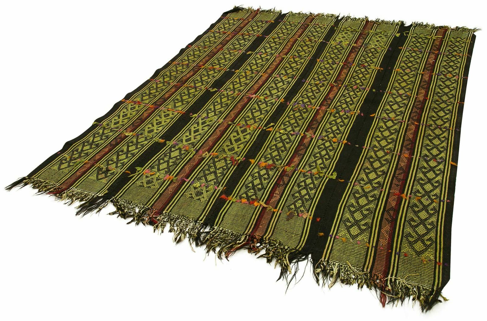 6x7 Green Oriental Kilim Rug photo for sale