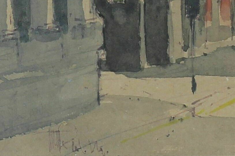 Watercolour By Terence M Rudkin. Gentleman's Walk, Norwich photo for sale