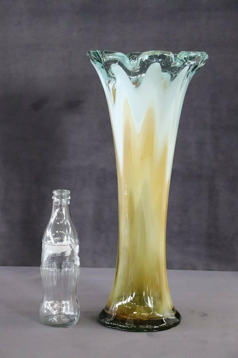 Vintage Italian Tall Vase In Murano Art Glass, 1960s photo buy