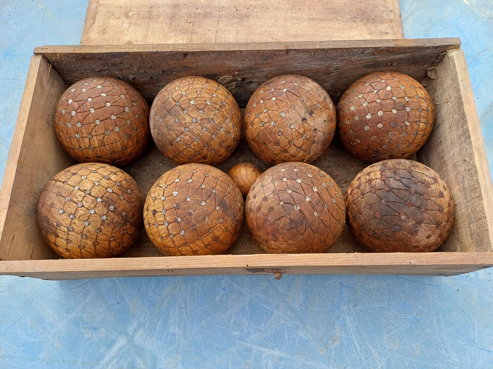 8 Old Lyonnaise Balls, 1930s, Vintage