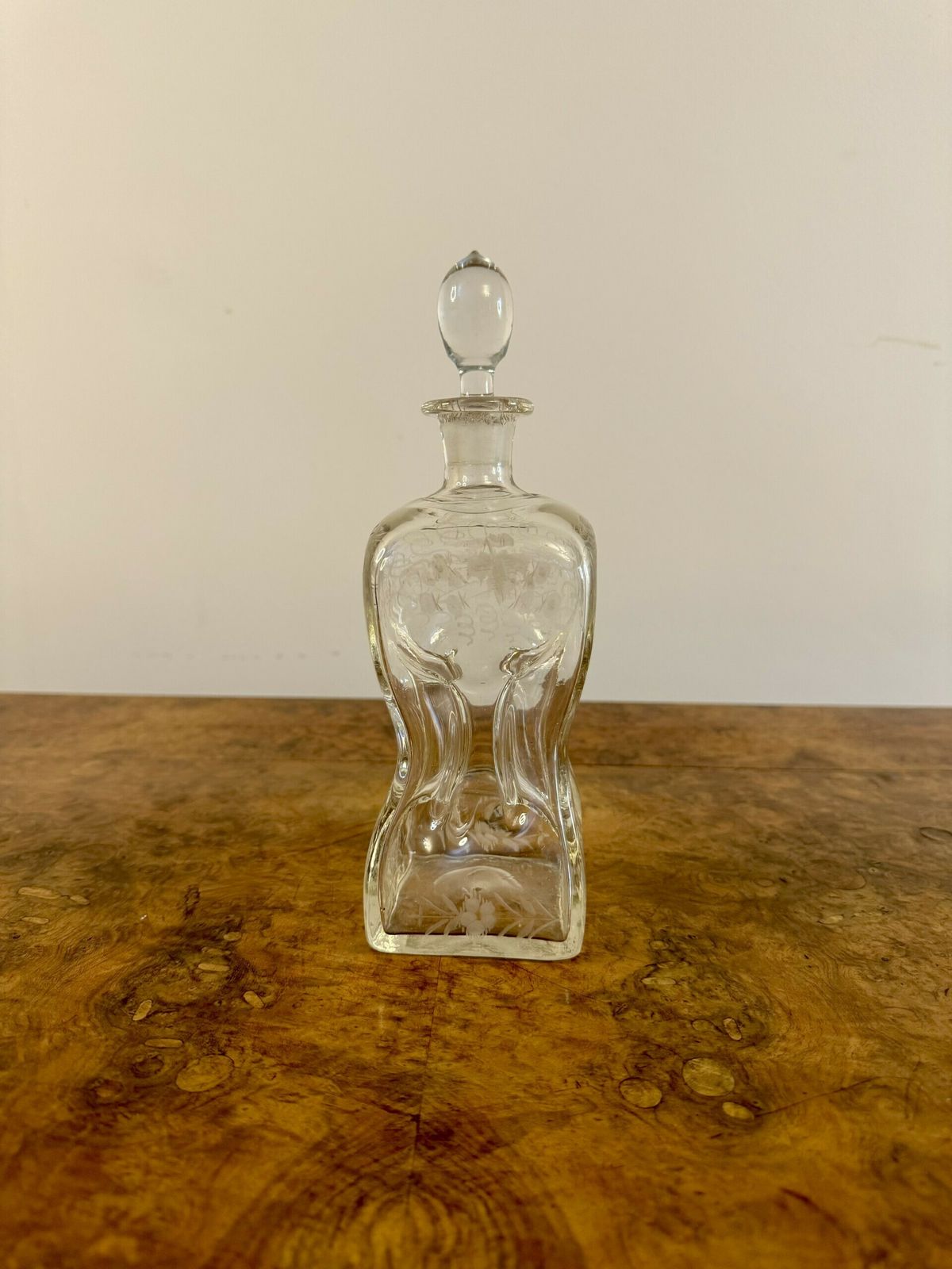 Stunning Quality Antique Hourglass Shaped Decanter photo for sale