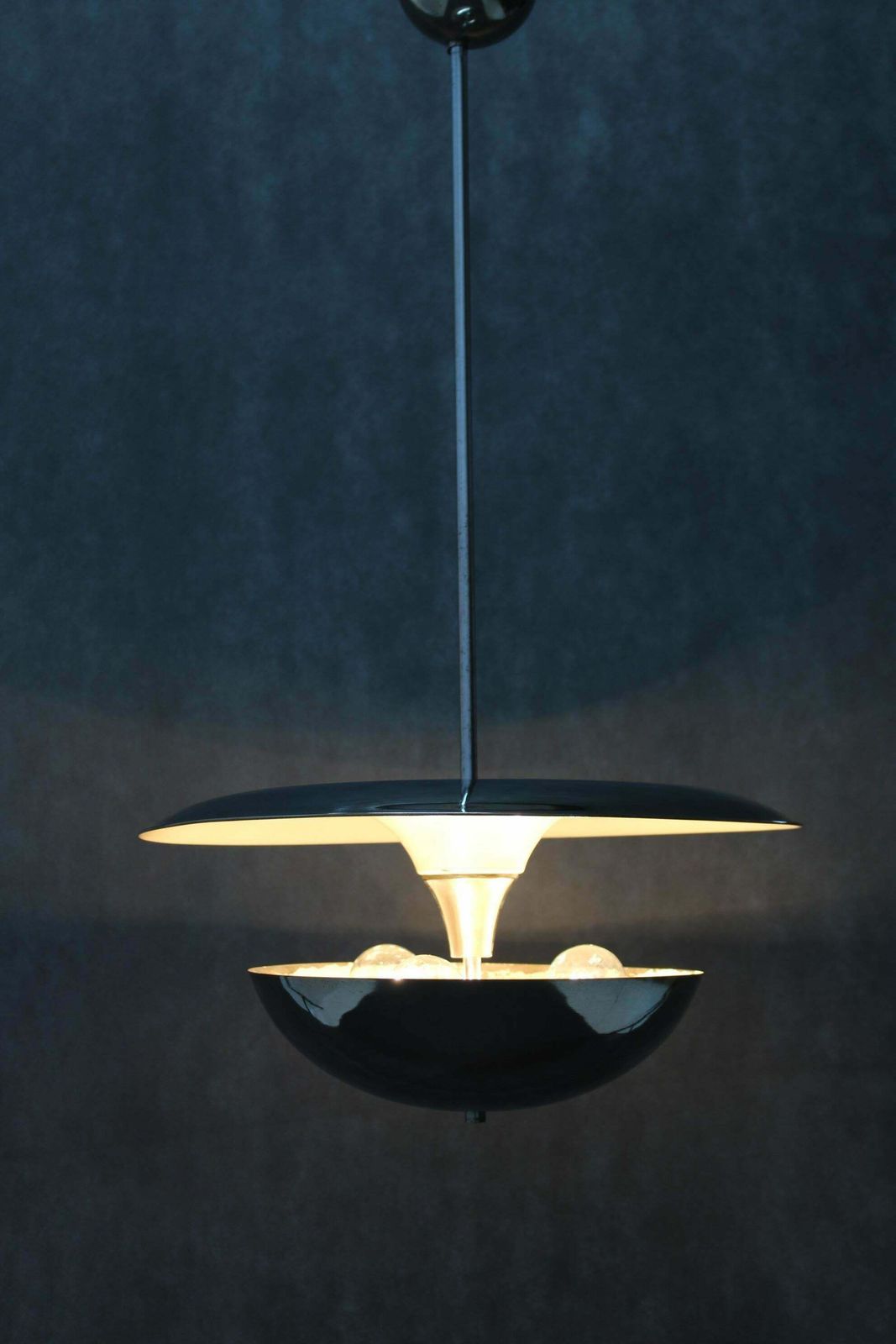 1930s Bauhaus Chrome Plated Chandelier By Anyz, Czechoslovakia photo 1896.0