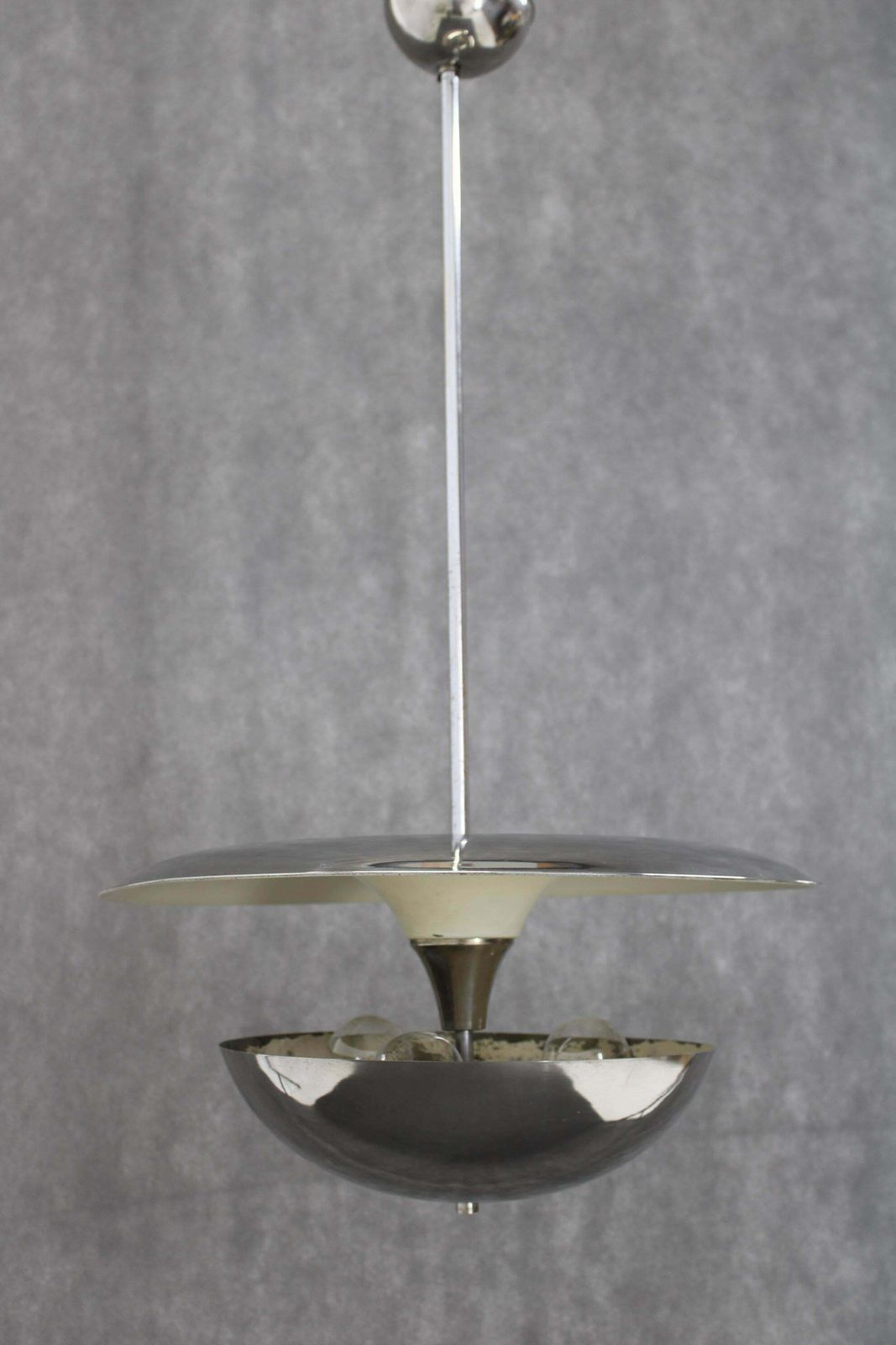 1930s Bauhaus Chrome Plated Chandelier By Anyz, Czechoslovakia photo buy