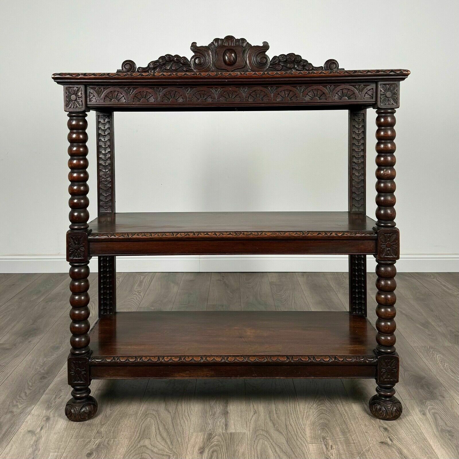 Antique 19th Century Carved Oak Buffet / Sideboard