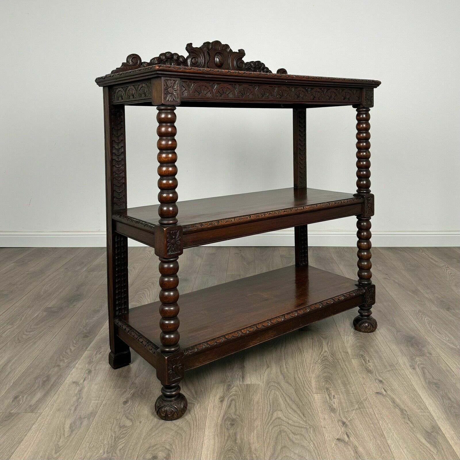 Antique 19th Century Carved Oak Buffet / Sideboard photo vintage