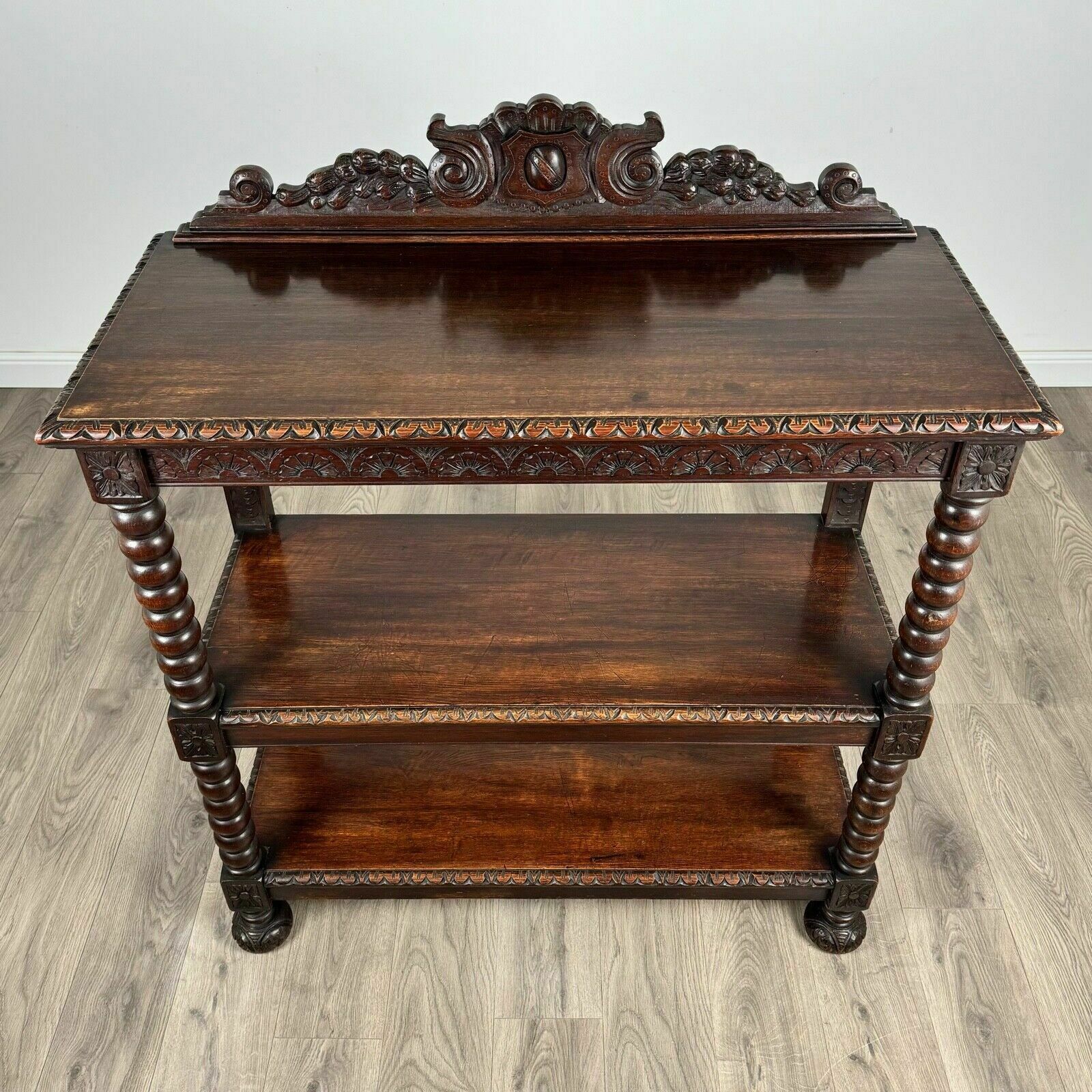 photo furniture Antique 19th Century Carved Oak Buffet / Sideboard