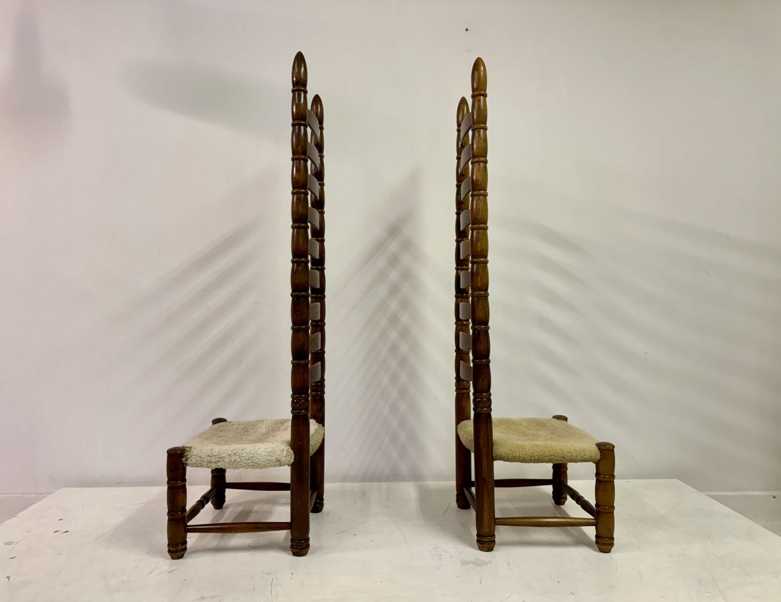 Pair Of 1960s Tall Ladderback Chairs photo furniture
